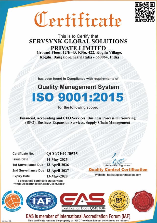 ISO 9001:2015 Compliance
